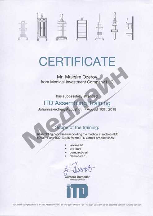 Сертифткат ITD